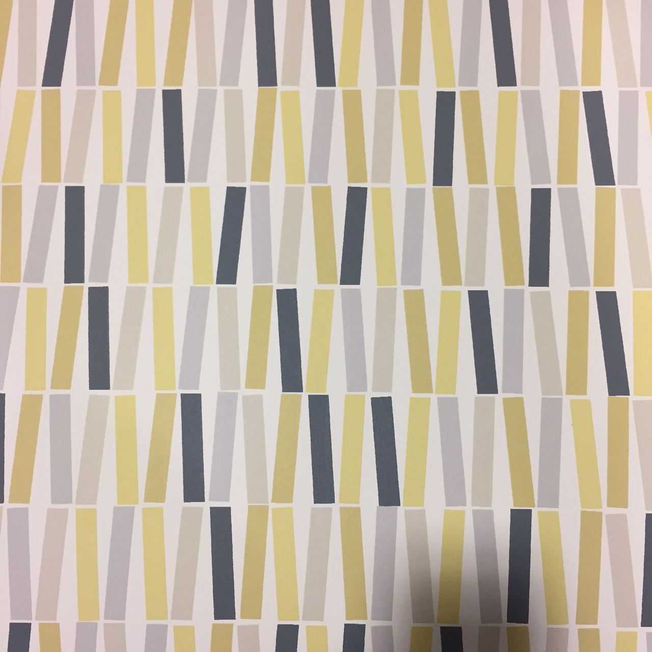 Yellow Navy Line Wallpaper Retro Bright Funky Lines PS Washable Feature Paper