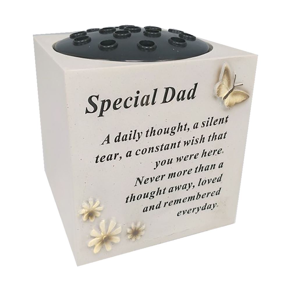 Special Dad Father's Day Ornament Tribute Memorial Vase Photo Frame