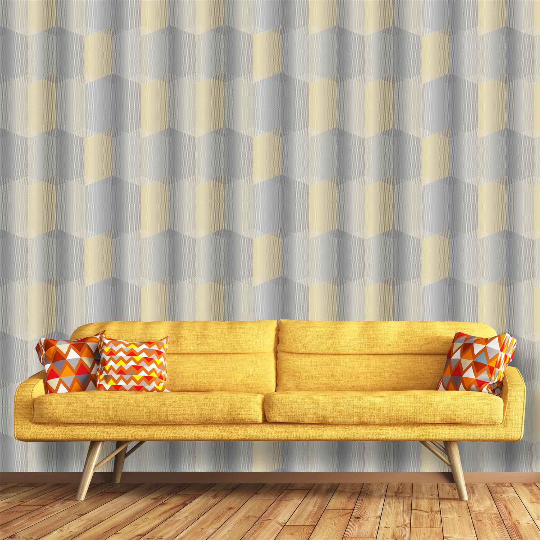 3 X Teal Grey Geometric 3d Hexagon Wallpaper Textured Metallic Grandeco Radial