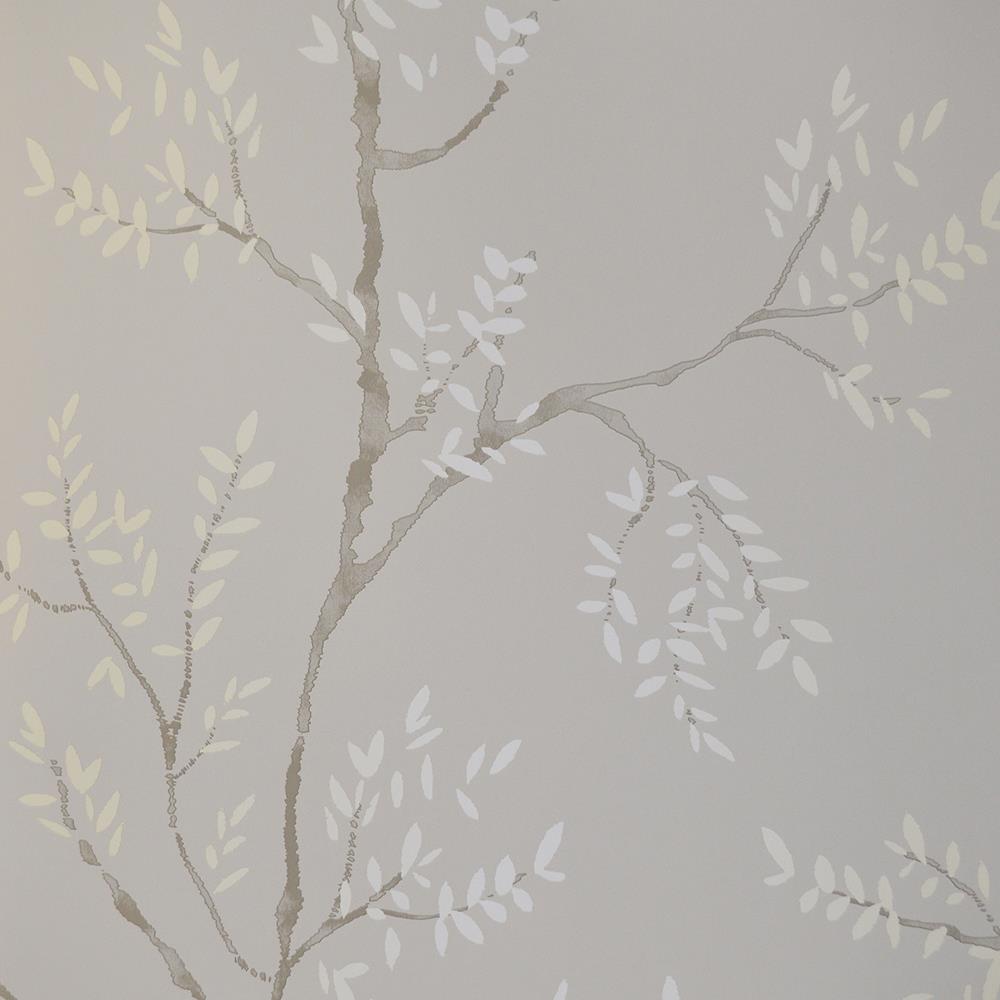 LAURA ASHLEY ELWOOD Wallpaper Grey Cream Teal Mint White Branch Floral