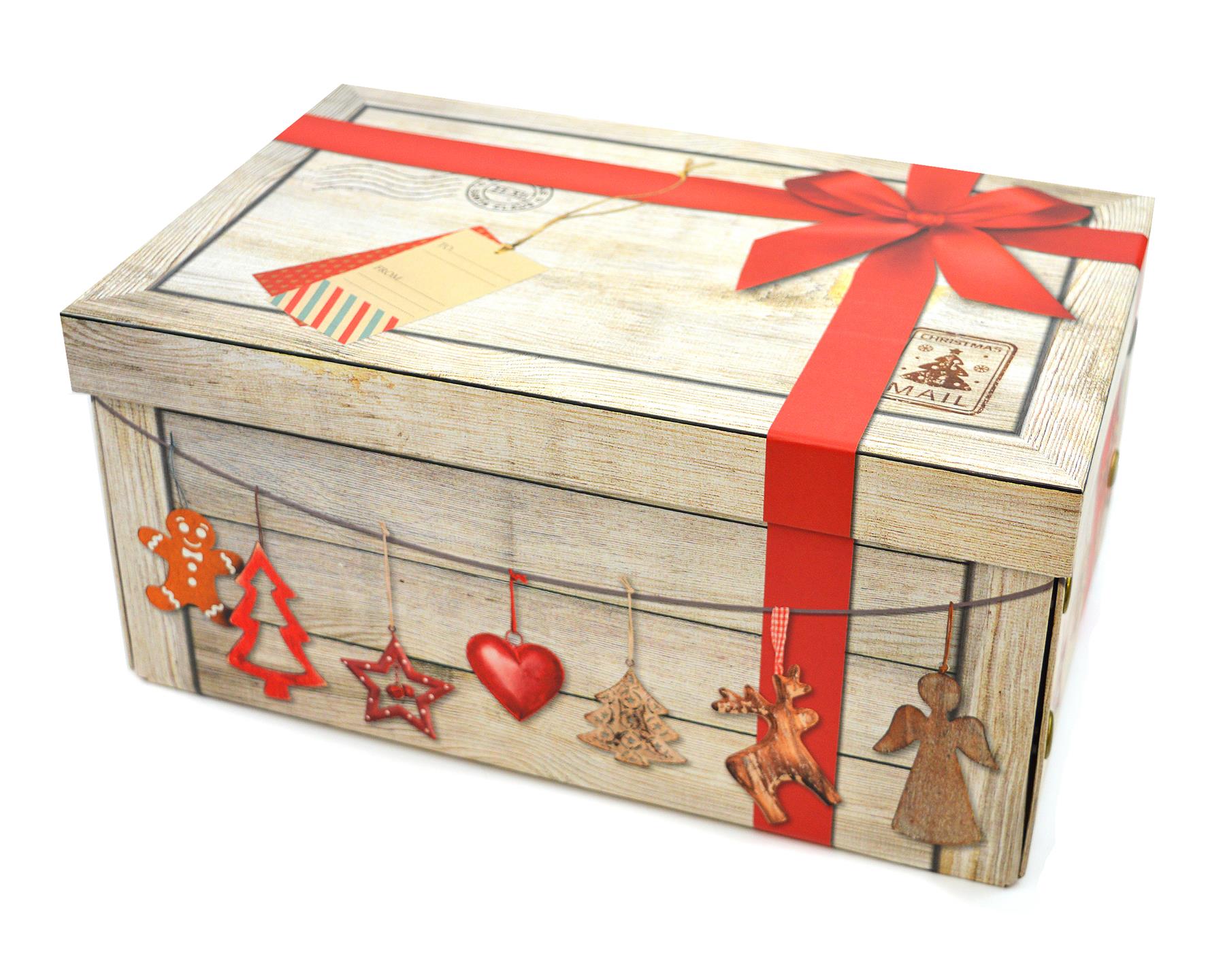 Christmas Gift Box Cardboard Ribbon Tag Xmas Decorative Presents