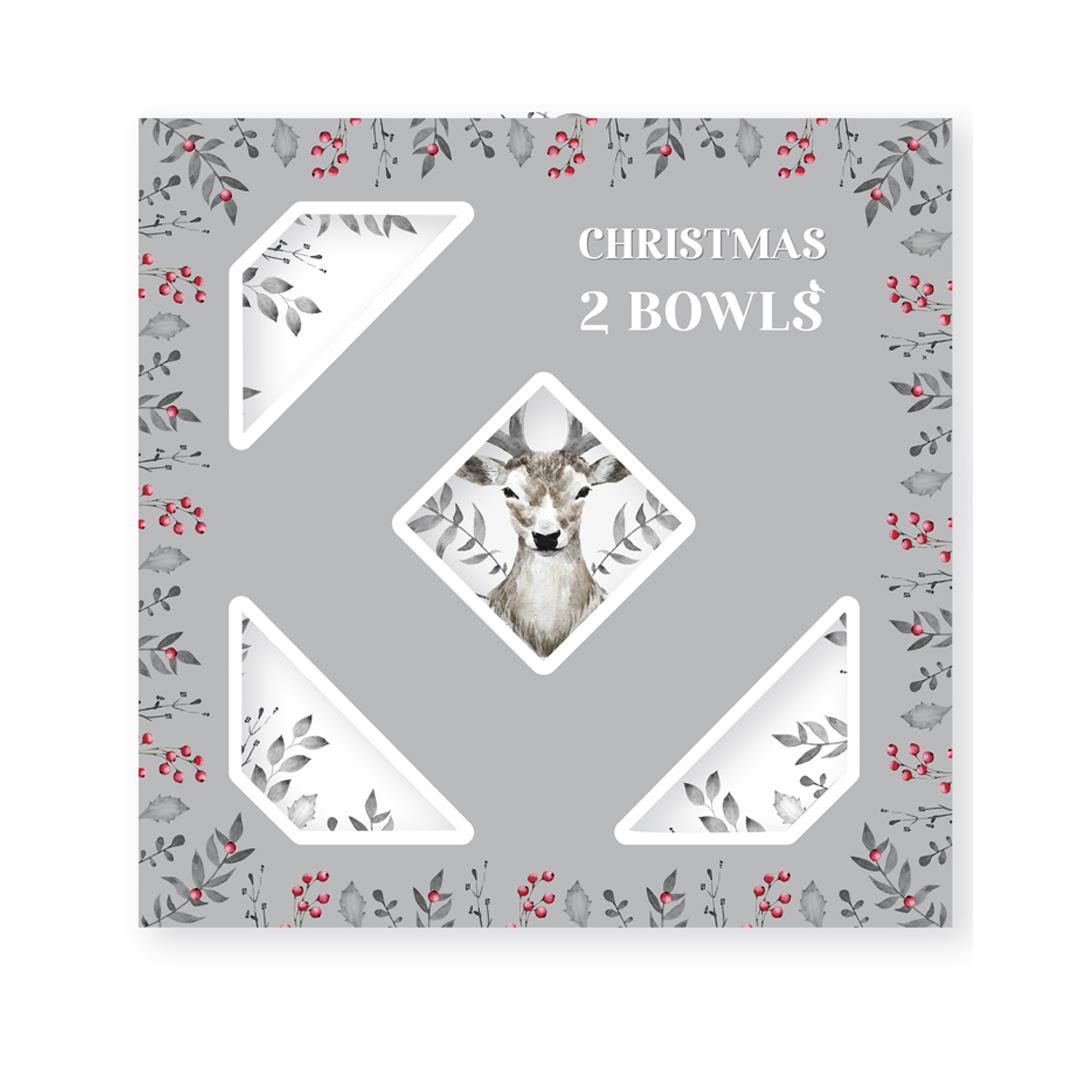 Christmas Tableware Set Grey Stag Design Full Table Setting Ceramic Table Decor - Picture 6 of 51