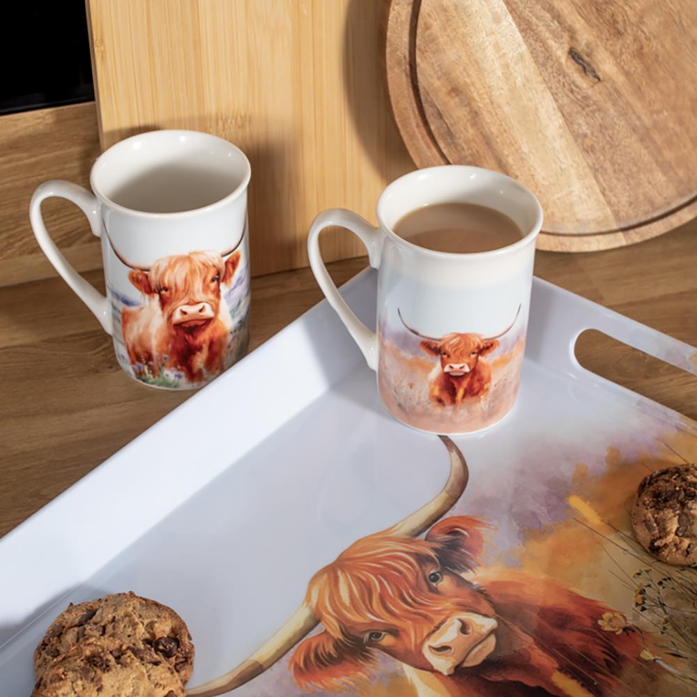 Accessori cucina pranzo a tema mucca Highland tazze vassoi sottobicchieri tovagliette - Foto 34 di 72