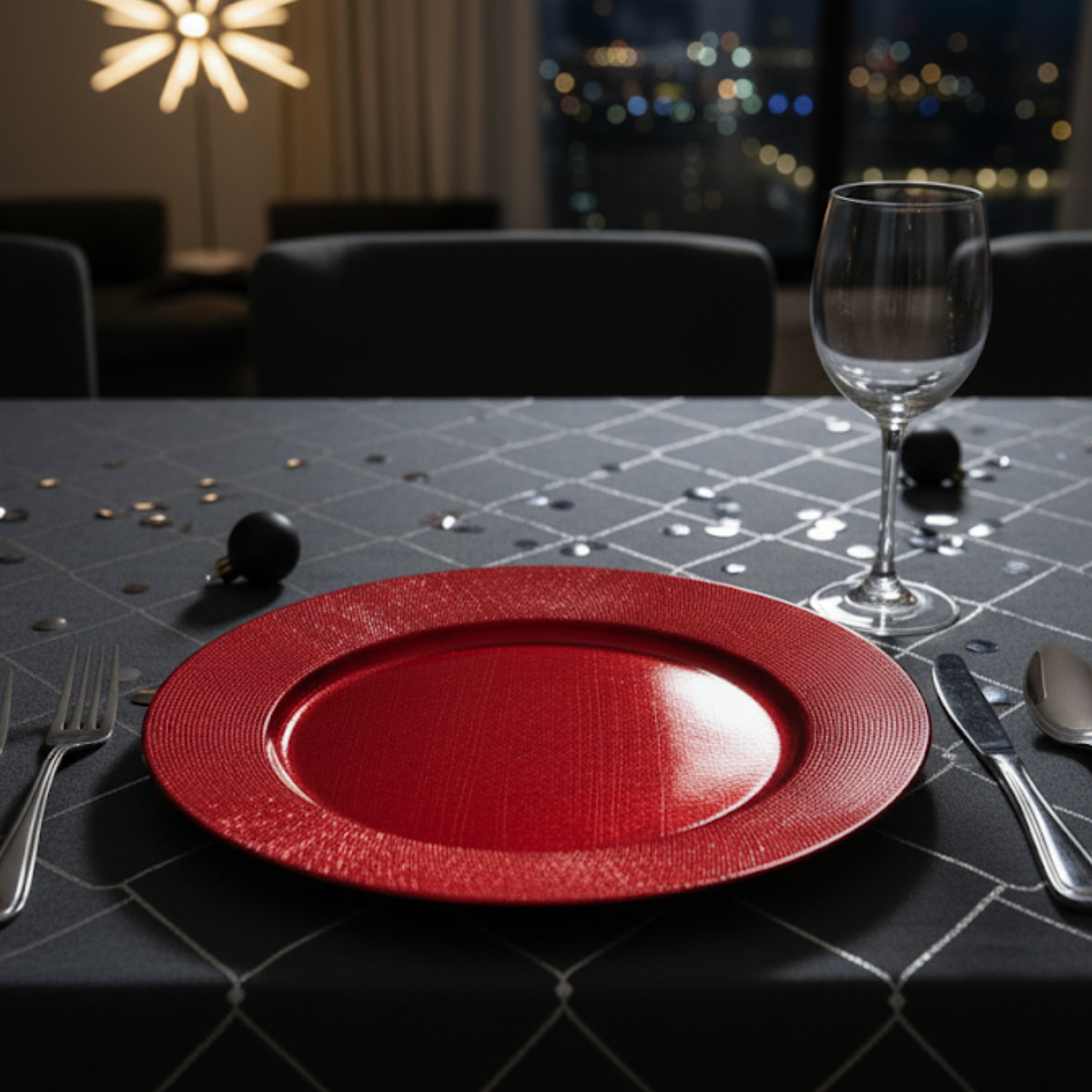 Christmas Dinner Charger Plate Set of 6 Metallic Embossed Table Decoration - Picture 16 of 25