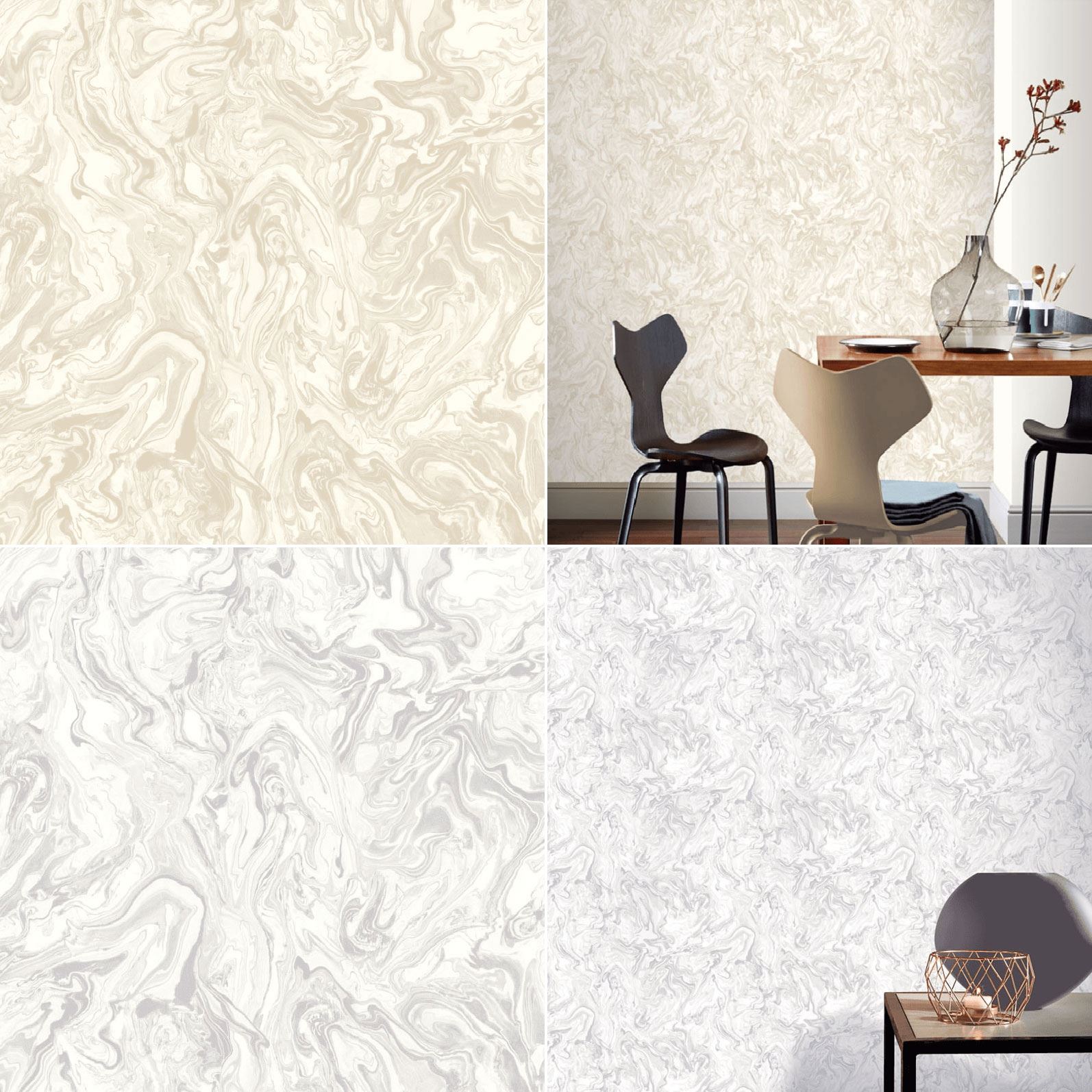 Liquid Marble Wallpaper Swirls Splatter Modern Luxury Decor Motif