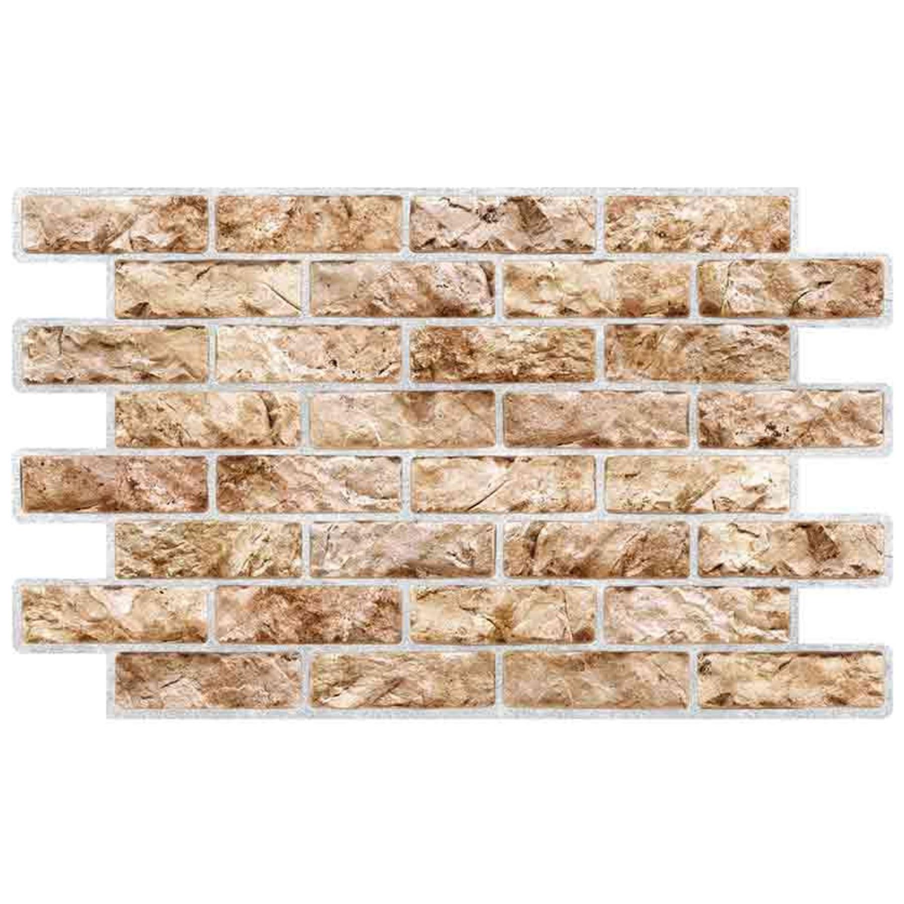 3D Beige Copper Stone Brick Industrial PVC Interior Wall Panels Kitchen Cladding