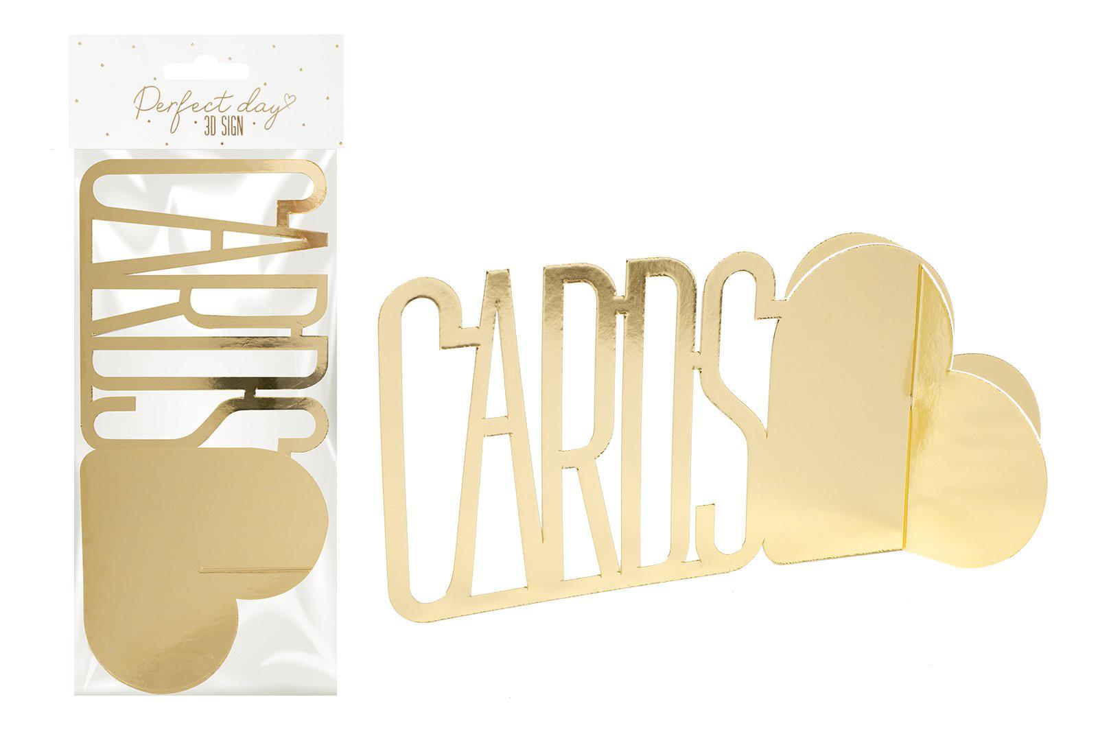 Wedding Card Box Wishing Well Gifts Post Box Large Gold with 3D Sign Decoration