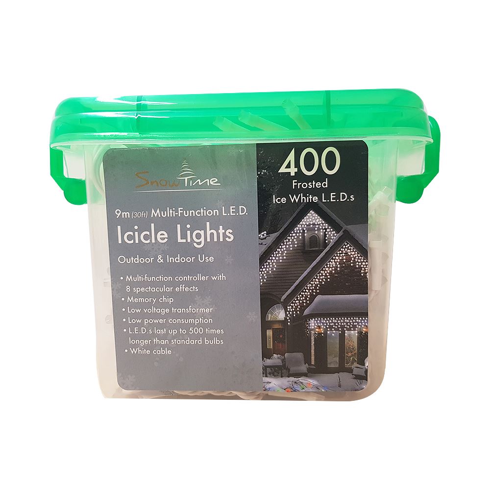 400 9m Christmas LED Icicle Chasing Lights White Bright Xmas Tree