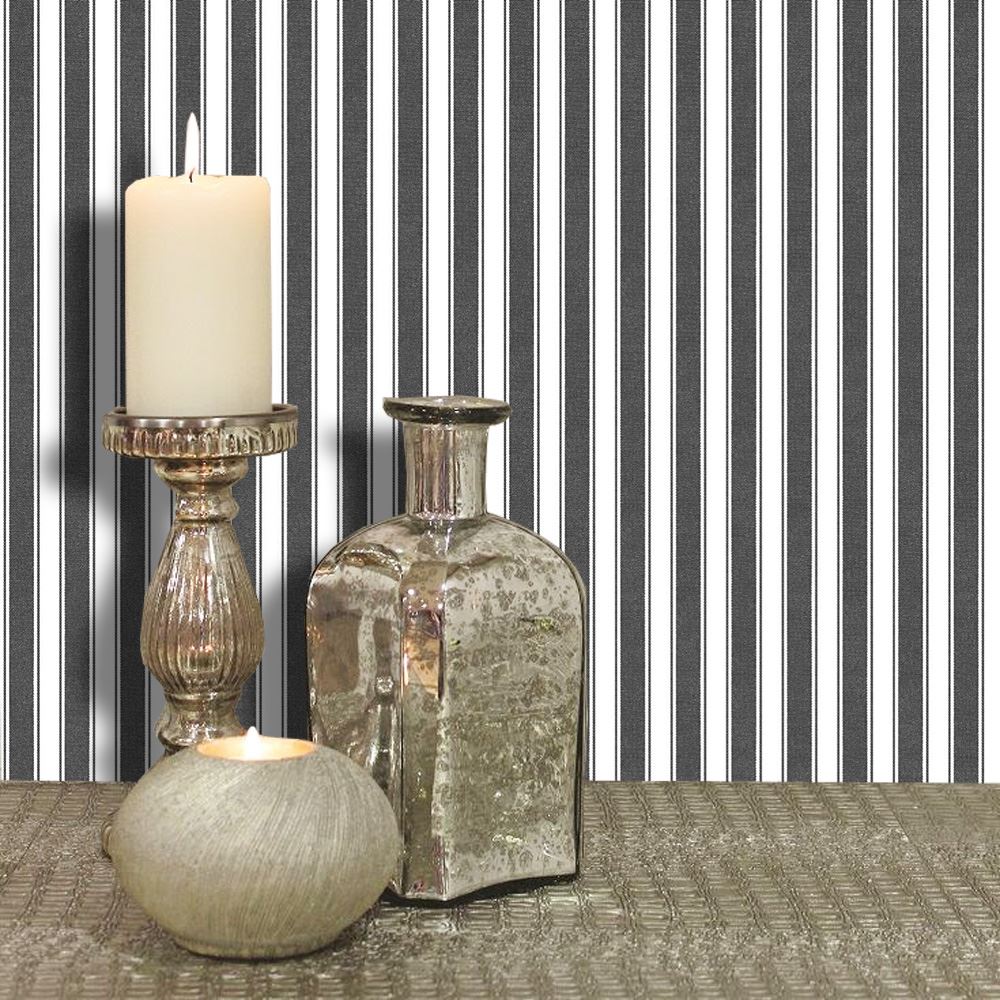 3 x Rolls Black White Barcode Stripe Wallpaper Vertical Feature Paste The Wall