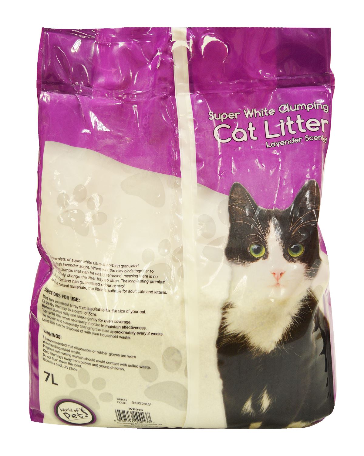 3 x 7L White Clumping Cat Litter Lavender Scented 100 Natural Hygienic