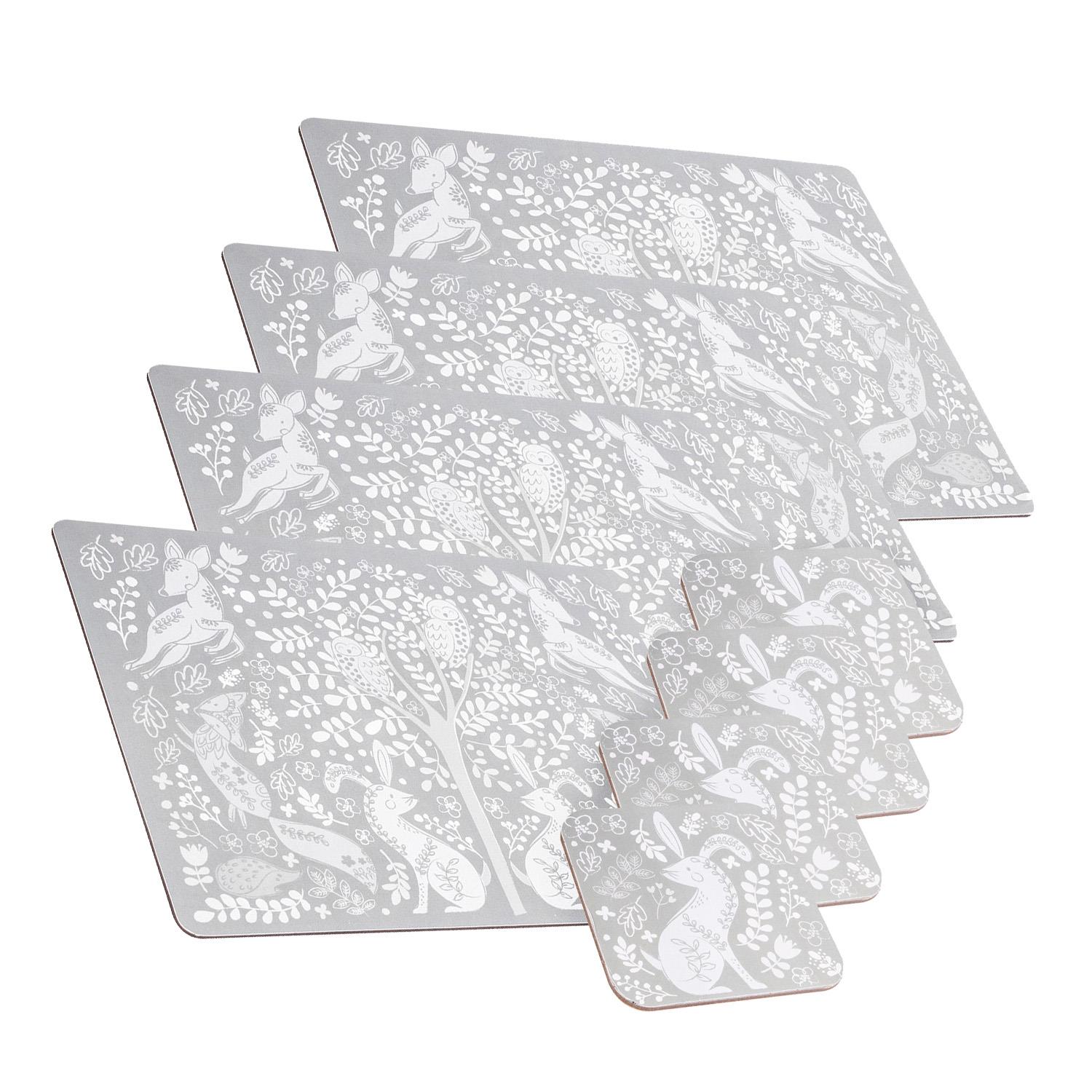 4er Pack Untersetzer und Platzsets schwarz elegant oder grau Schmetterling Design - Bild 87 von 94