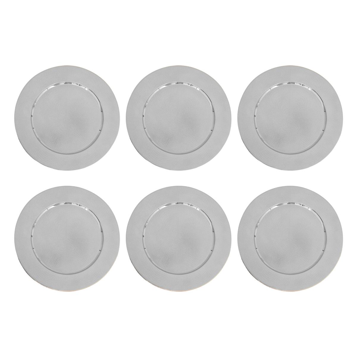 Christmas Dinner Charger Plate Set of 6 Metallic Embossed Table Decoration - Picture 18 of 25
