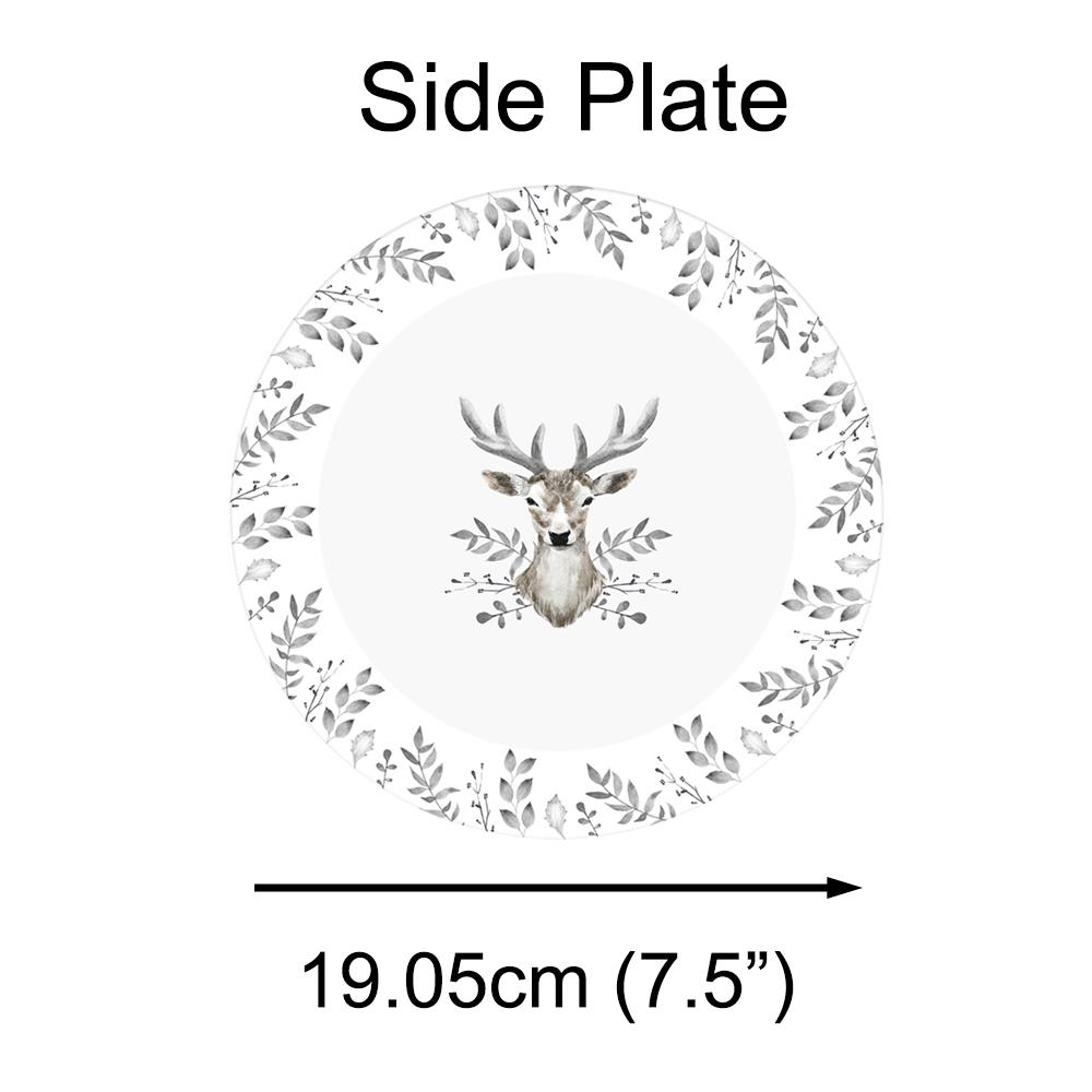 Christmas Tableware Set Grey Stag Design Full Table Setting Ceramic Table Decor - Picture 20 of 51