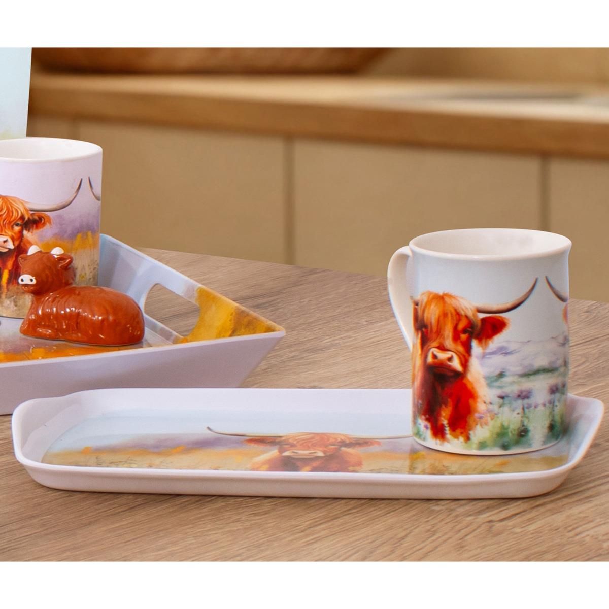 Accessori cucina pranzo a tema mucca Highland tazze vassoi sottobicchieri tovagliette - Foto 33 di 72