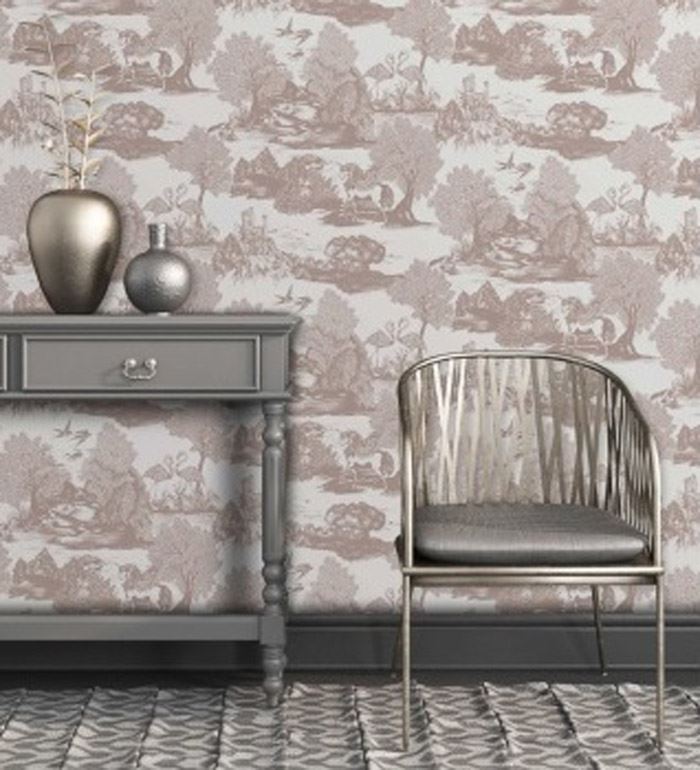 CROWN OPHELIA PEGASUS WALLPAPER ROSE GOLD M1430 UNICORN NEW