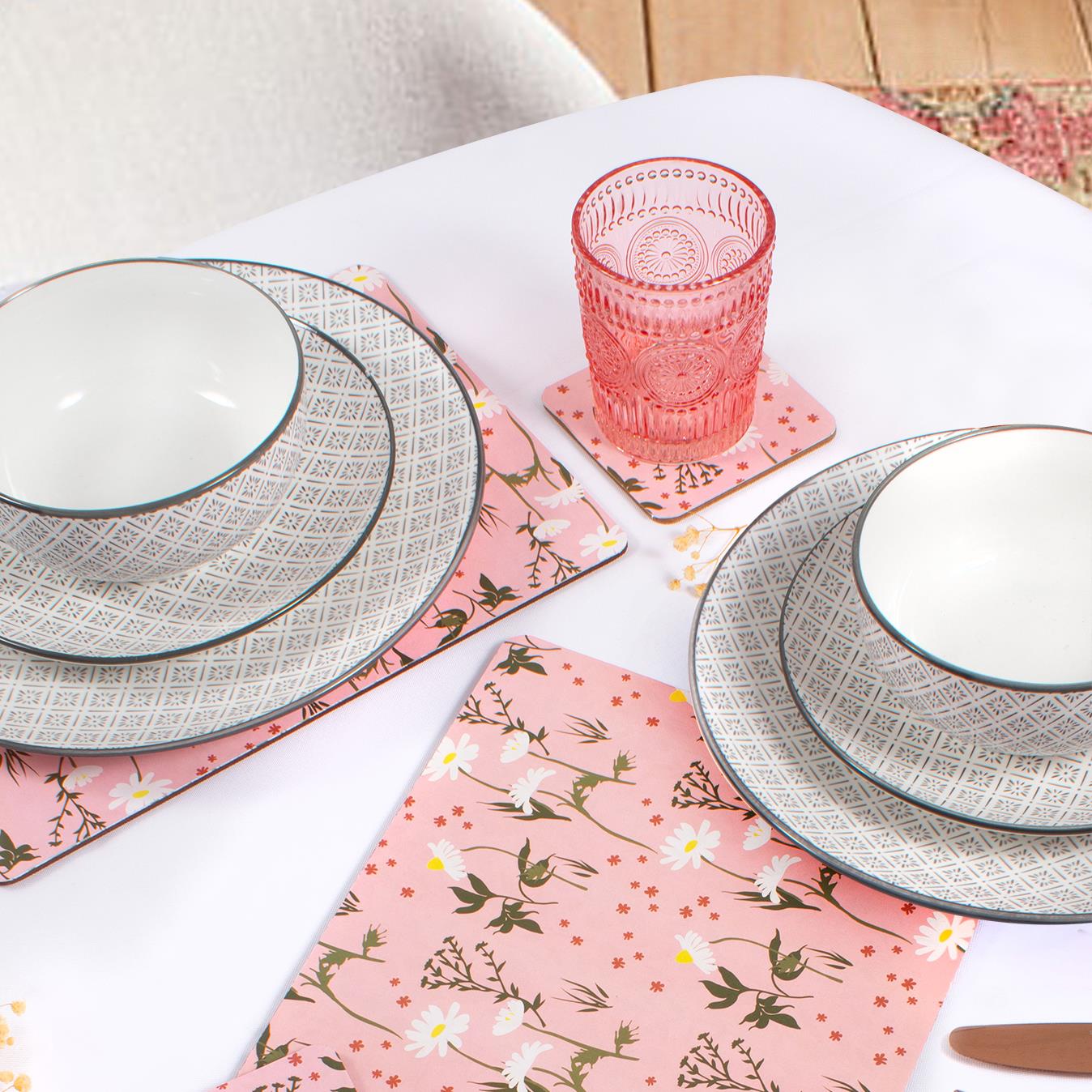 4er Pack Untersetzer und Platzsets schwarz elegant oder grau Schmetterling Design - Bild 36 von 94