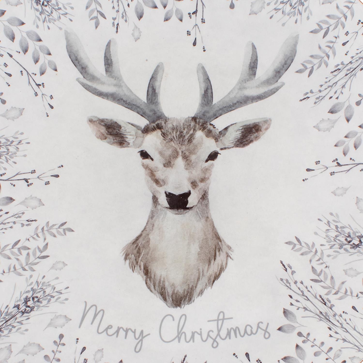 Christmas Tableware Set Grey Stag Design Full Table Setting Ceramic Table Decor - Picture 24 of 51