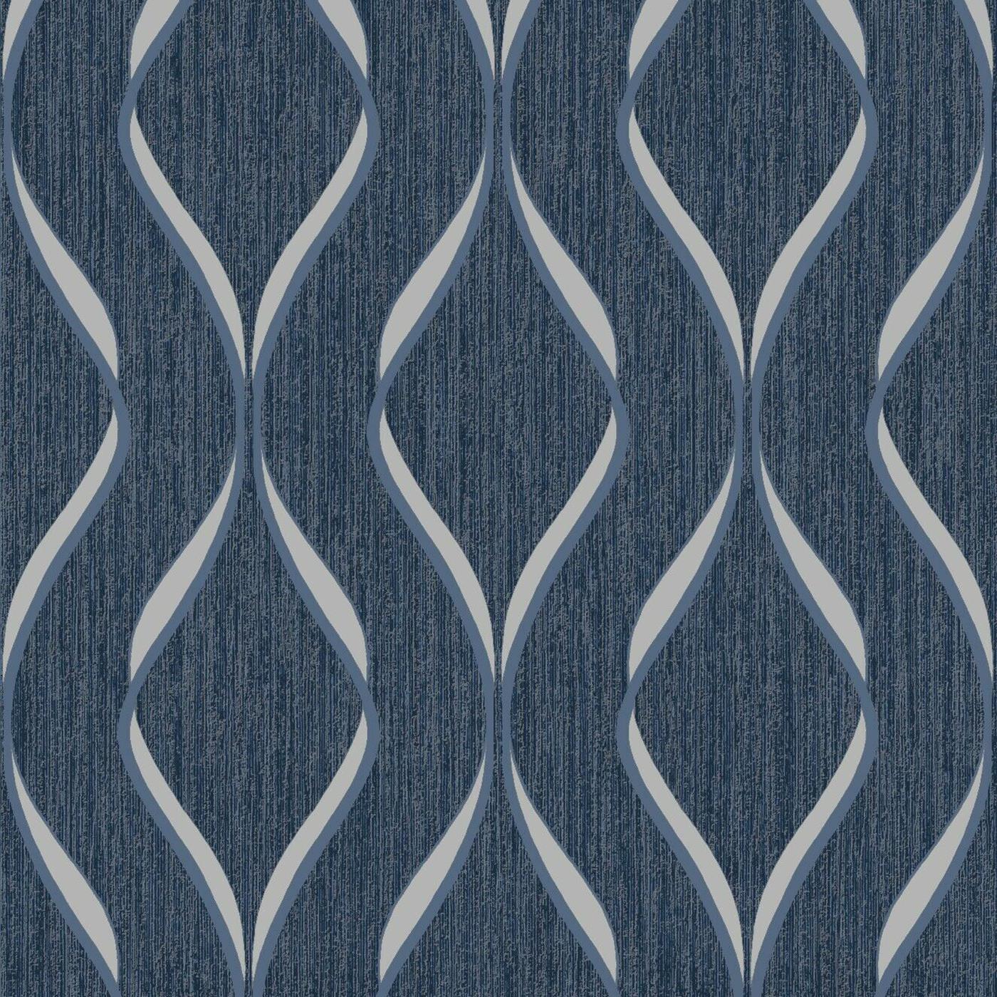 Heavyweight Blown Vinyl Indra Wave Wallpaper Geometric Modern Wallcovering - Picture 2 of 18