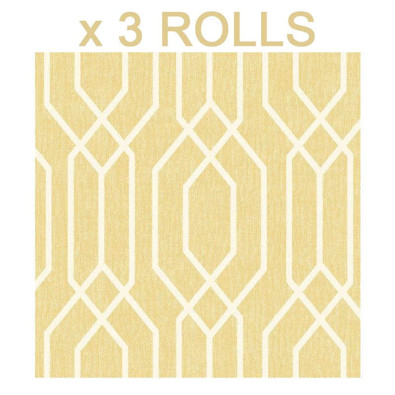 Arthouse Geometric Yellow White Diamond Geo Lattice Wallpaper 908301
