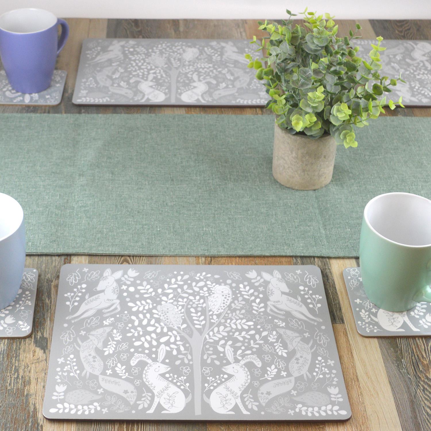 4er Pack Untersetzer und Platzsets schwarz elegant oder grau Schmetterling Design - Bild 88 von 94
