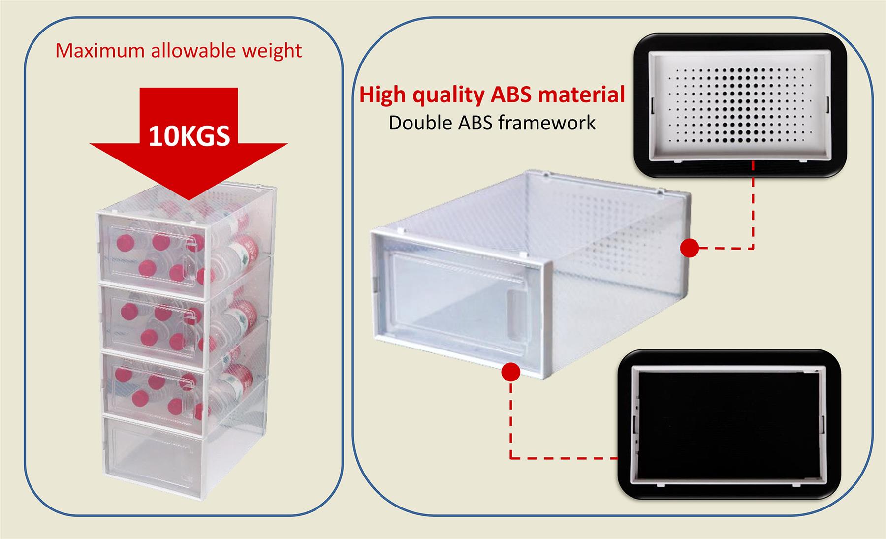Caja de Zapatos Apilable apilamiento de Caja de Zapatos Organizador de
