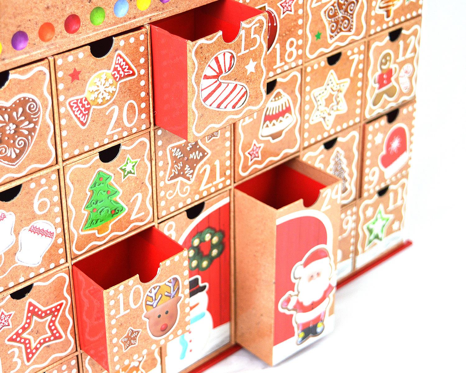 3D Christmas Advent Calendar Gingerbread Toy Shop Pull Out Date Boxes 