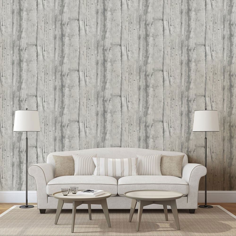 Grey Wood Effect Wallpaper Paste The Wall Textured Vinyl Grains Boards