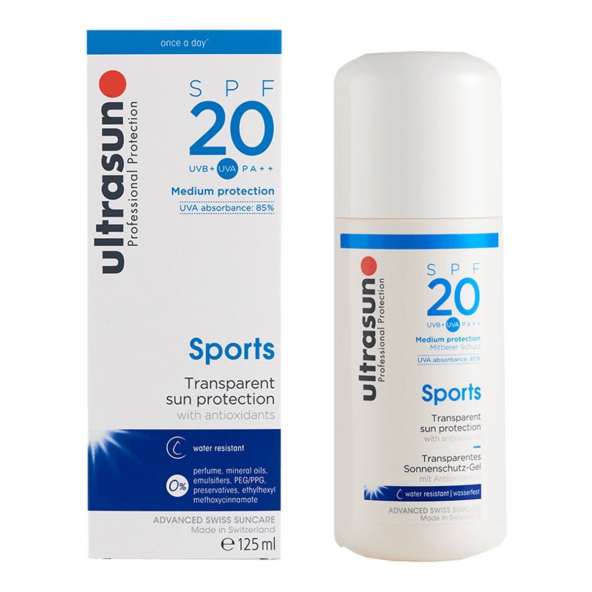 Ultrasun Sports Transparent Sun Protection Gel SPF 20 125ml | eBay