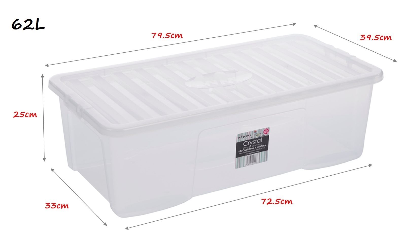 Clear Plastic Storage Boxes Box Container w/ Lids Home Office Stackable