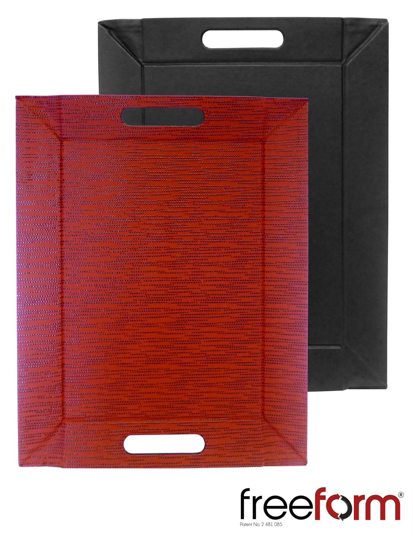 Freeform Faux Leather Serving Tray Reversible w/ Handles Placemat Heat