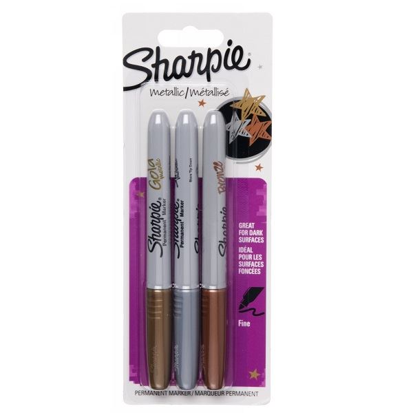 3 Metallic Marker Pens Gold Silver Bronze Paper Card Plastic Glass Metal Xmas 3 Metallic Marker Pens Gold Silver Bronze Paper Card Plastic Glass Metal Xmas