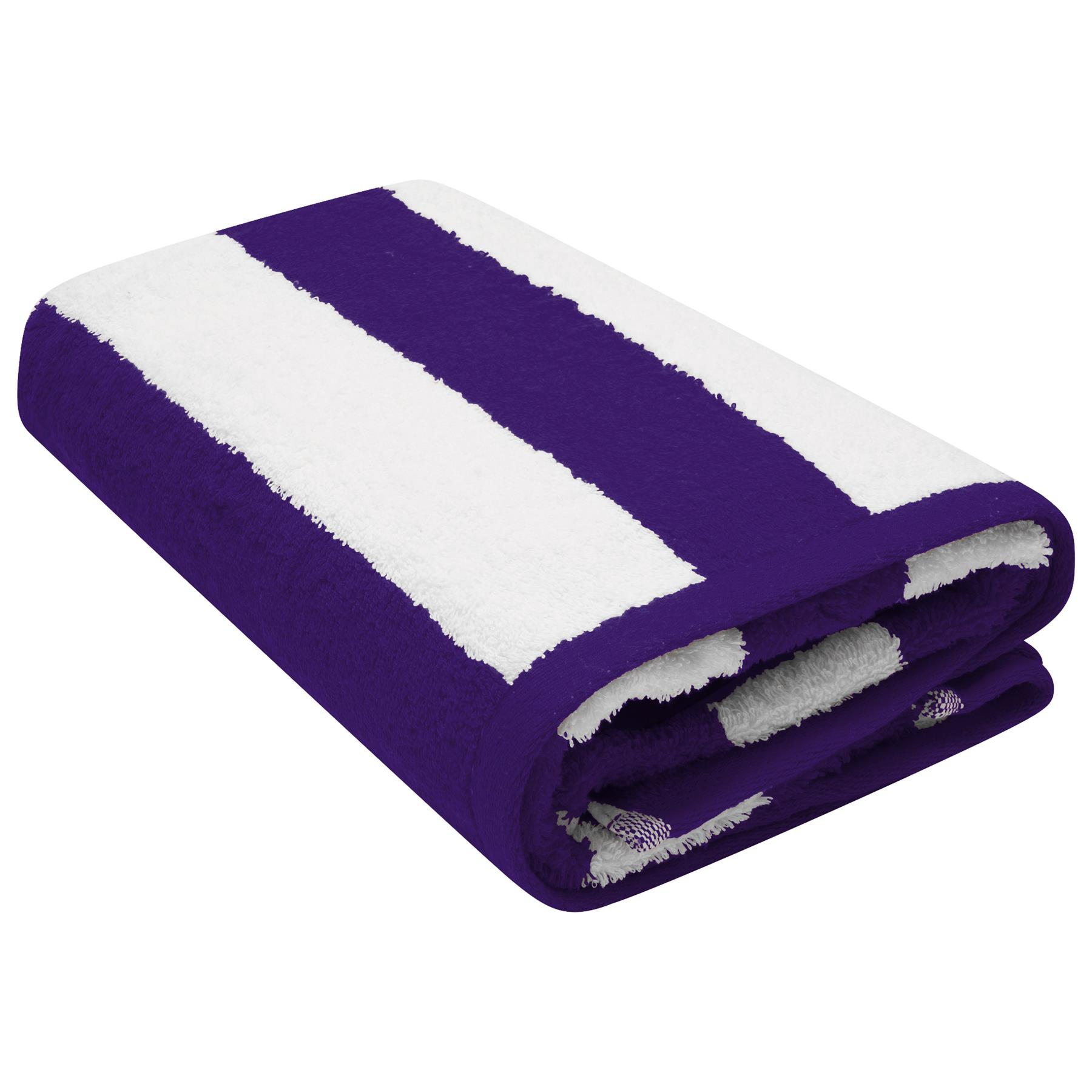 Extra Large Cabana Stripe Beach Towel Pack Of 2 Cotton 6 Colours 76 x 152cm - Picture 11 of 14