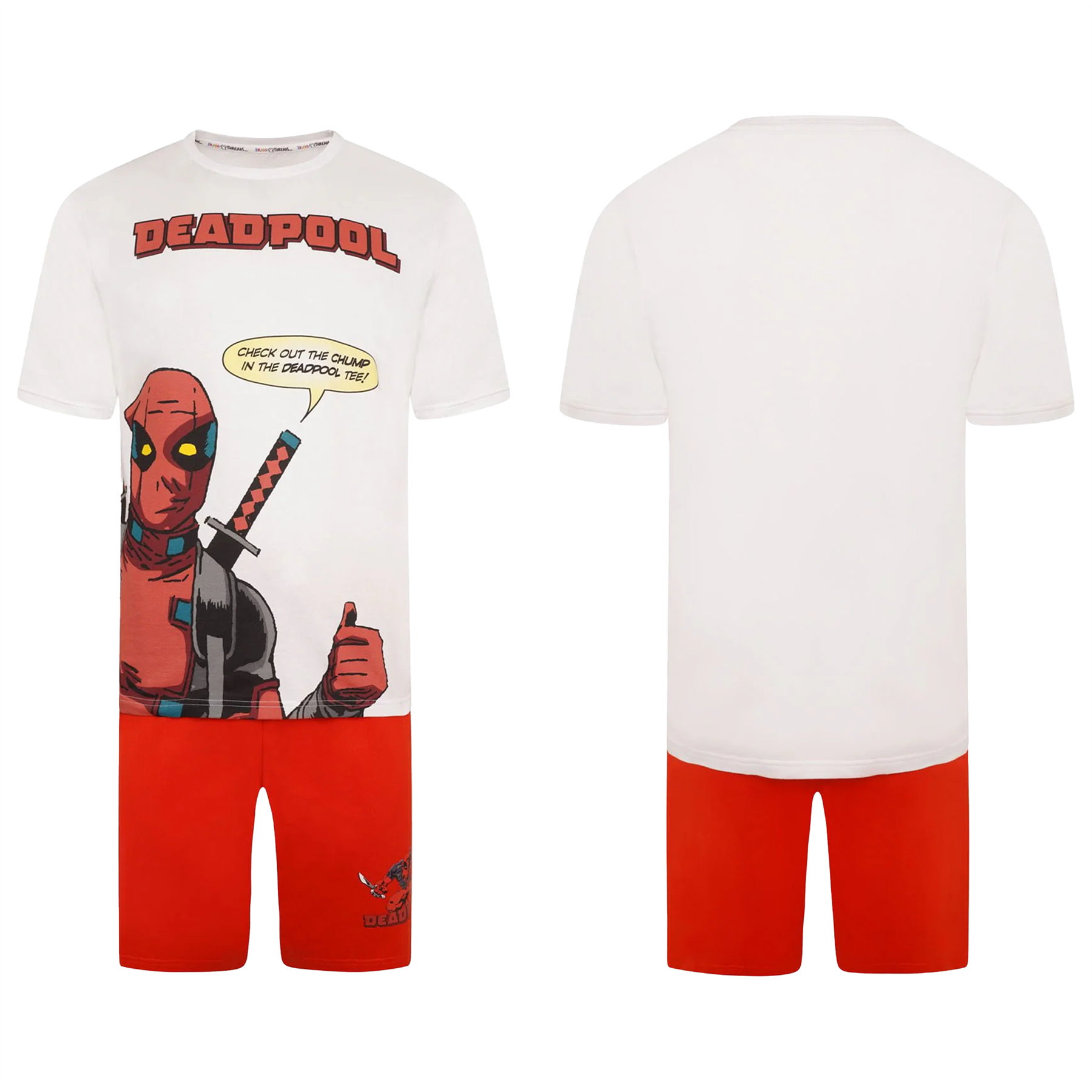 Marvel Mens Deadpool Pyjamas T-Shirt and Shorts PJ Set Ideal Gifts for Men - Picture 11 of 36
