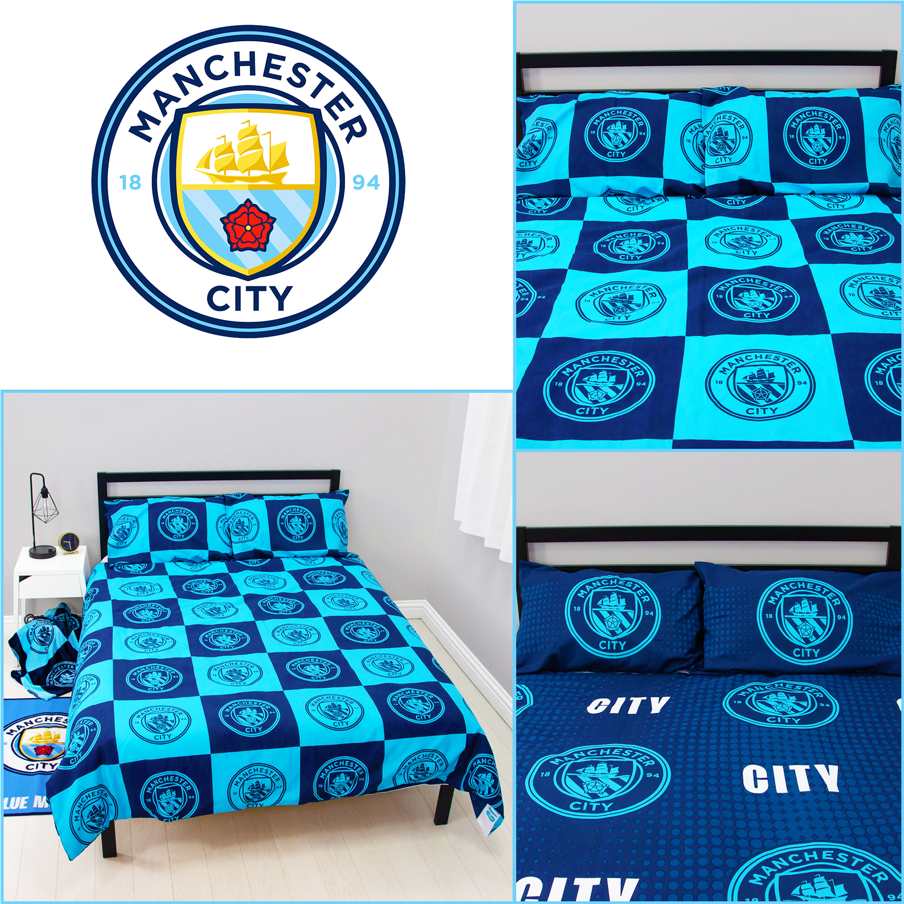 Fundas nórdicas oficiales del Manchester City FC Football Club Merch mantas y más - Imagen 6 de 31