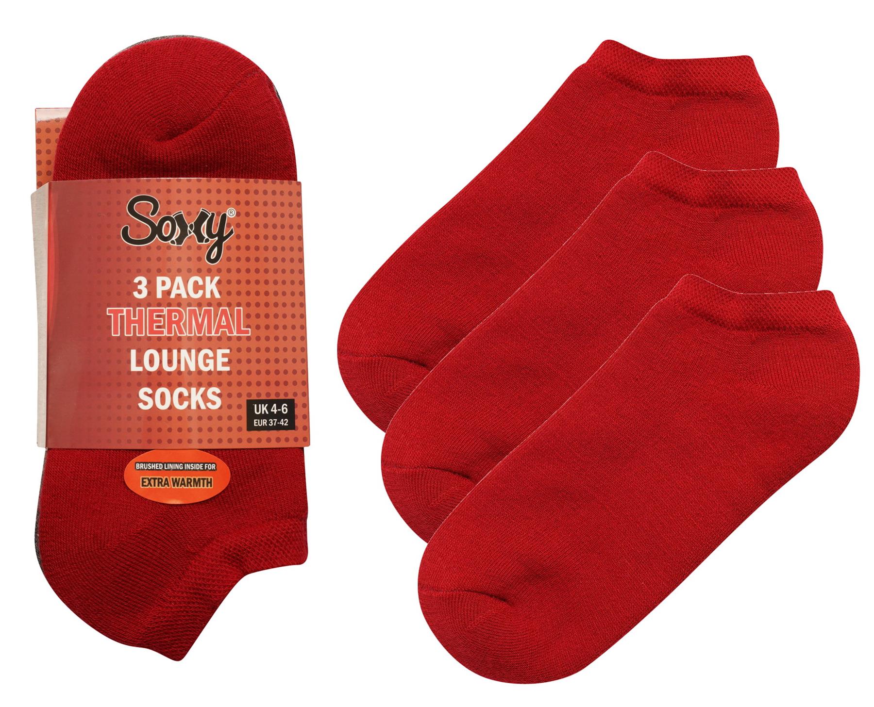 6 Pack Mens Ladies Acrylic Brushed Lined Low Cut Thermal Lounge Socks Soft Warm - Picture 12 of 13