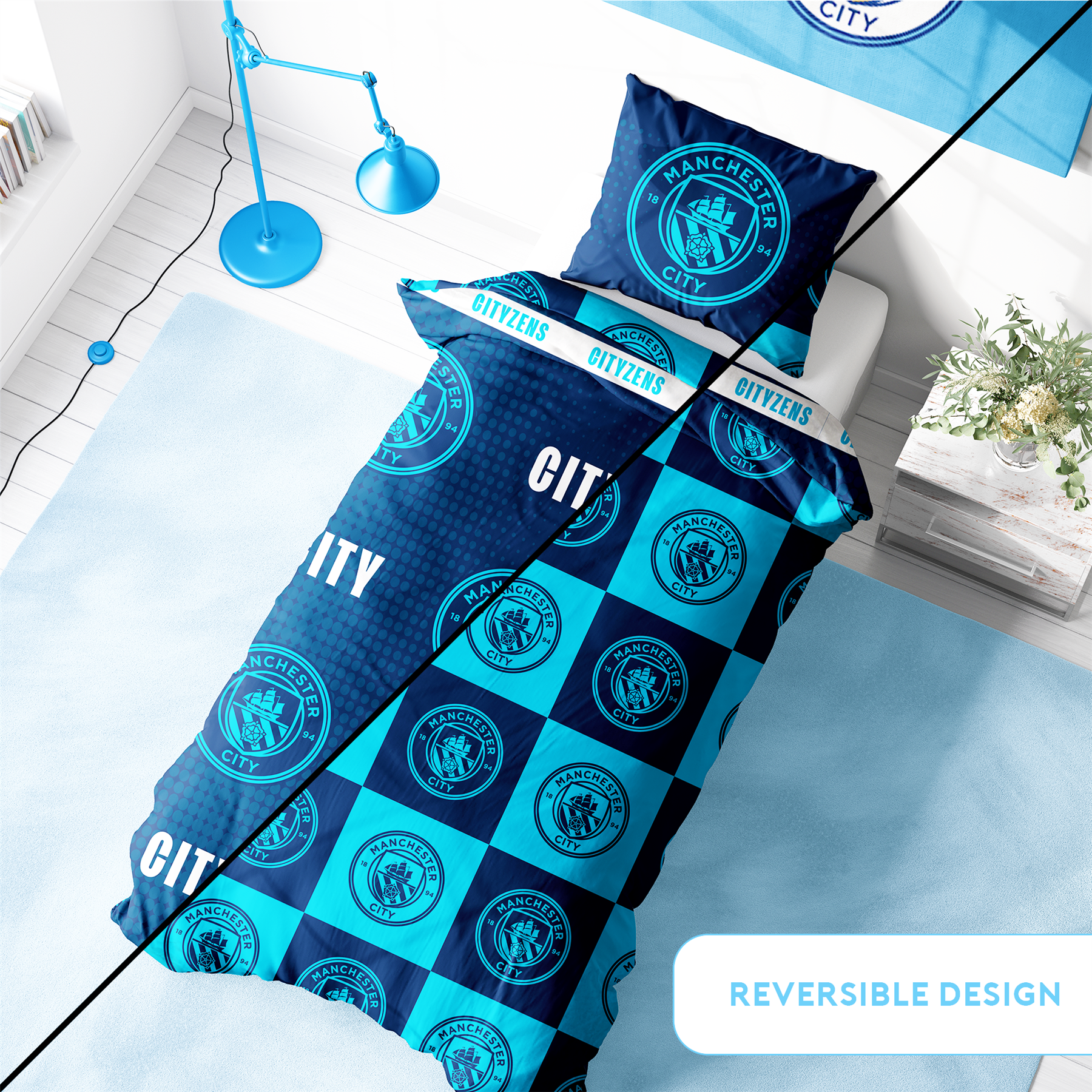 Fundas nórdicas oficiales del Manchester City FC Football Club Merch mantas y más - Imagen 8 de 31