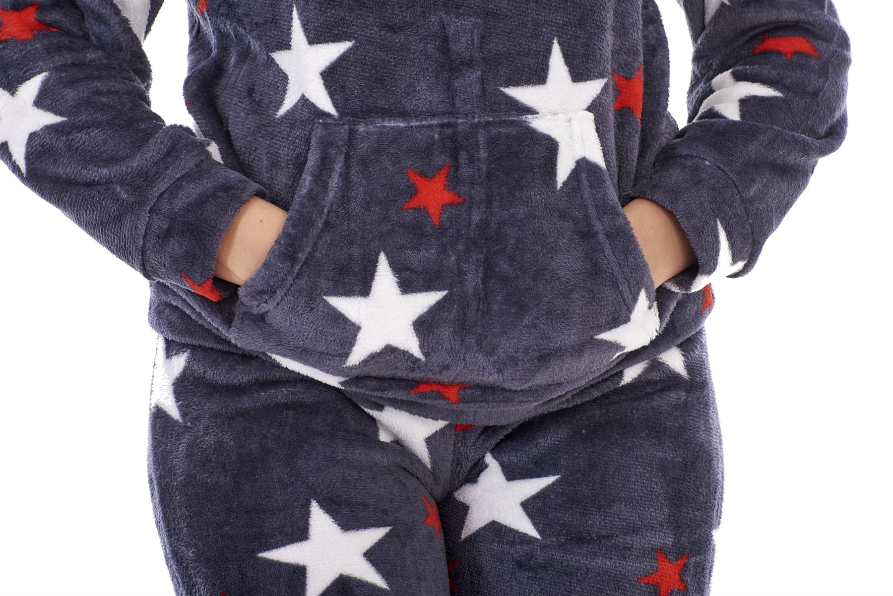 Ladies Supersoft Warm Flannel Fleece Hooded Pyjamas Twosie Lounge Wear Gift Set - Picture 53 of 79