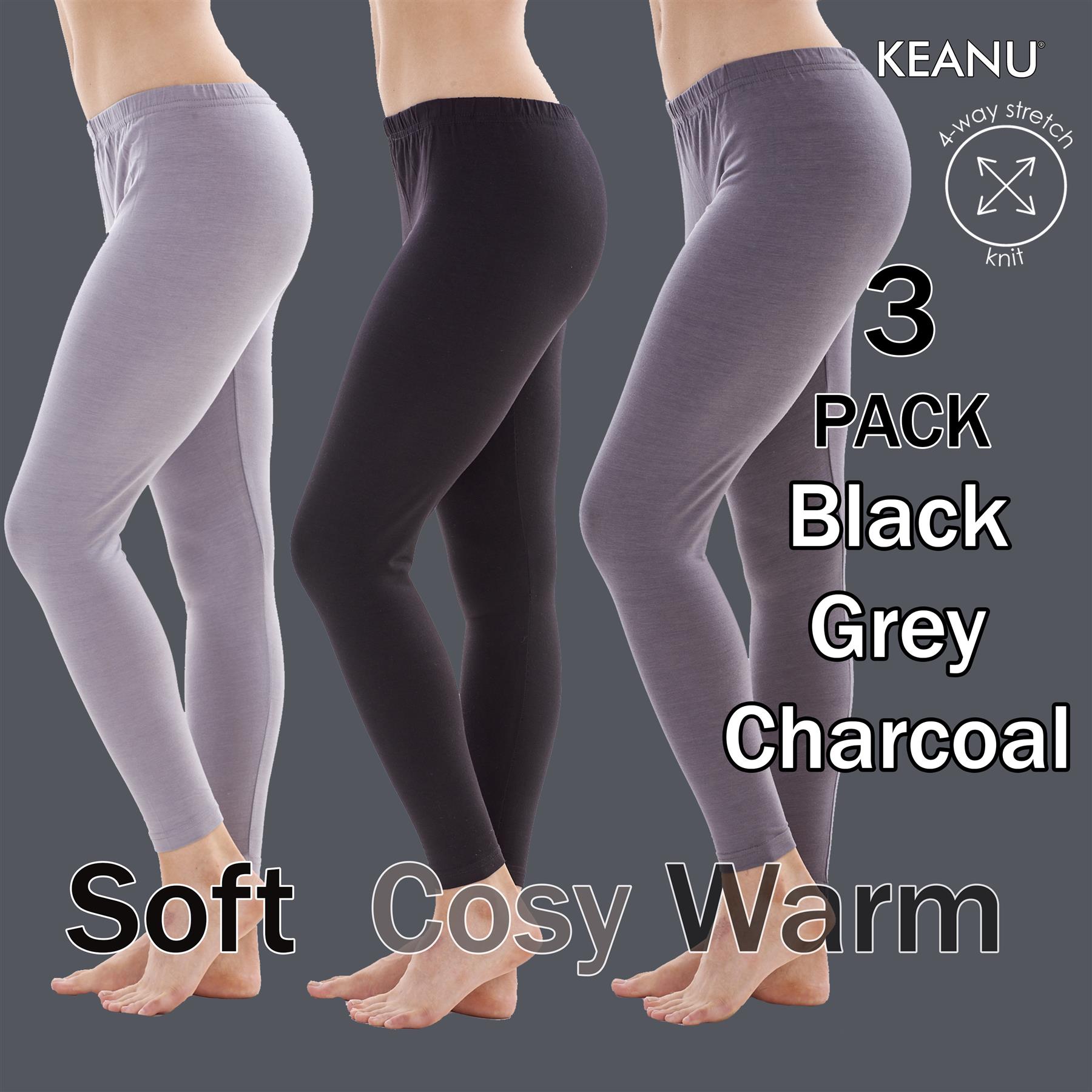 Ladies 3 pack Soft Touch Viscose Leggings Non See Through Fabric Comfort Fit - Picture 9 of 15