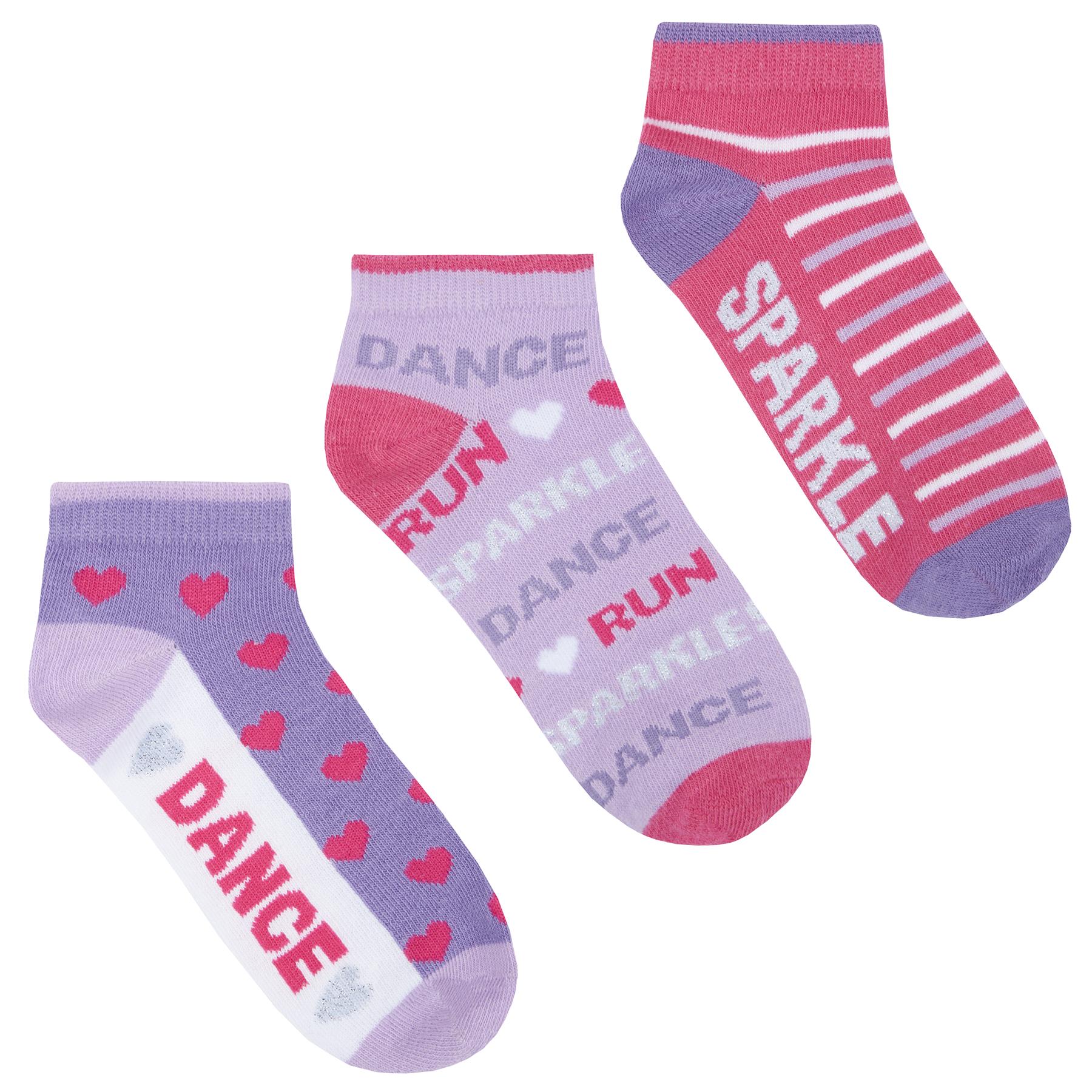Girls 6 Pack Trainer Liner Socks Flamingo Design Spots Stripes Cotton Rich Grey Pink White Trainer Liners
