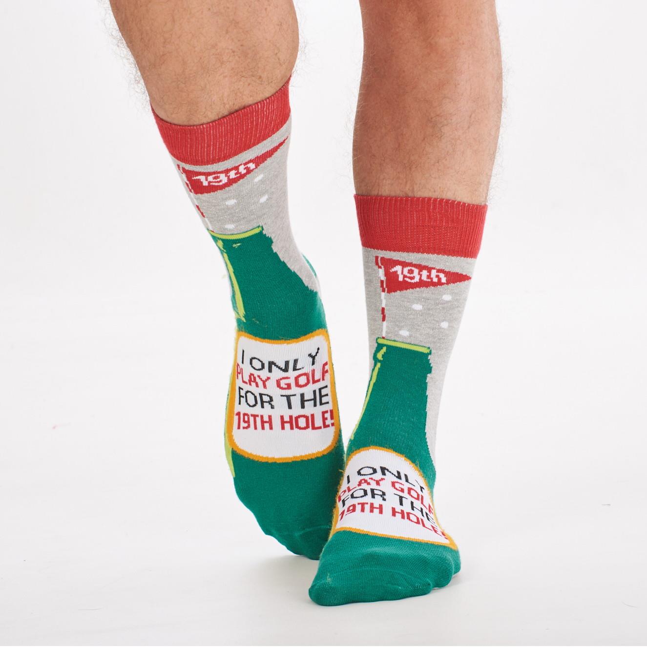Mens 6 Pack Novelty Cotton Rich Lucky Golfer Golf Design Socks Designer Gift - Picture 11 of 13