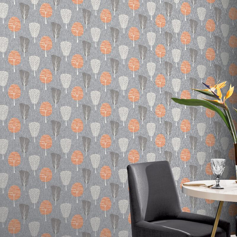 Arthouse Retro Tree Motif 10m Wallpaper 4 Colours eBay
