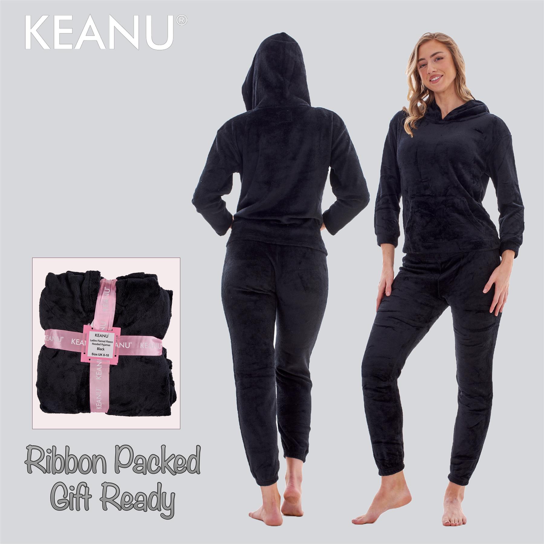 Ladies Supersoft Warm Flannel Fleece Hooded Pyjamas Twosie Lounge Wear Gift Set - Picture 16 of 79
