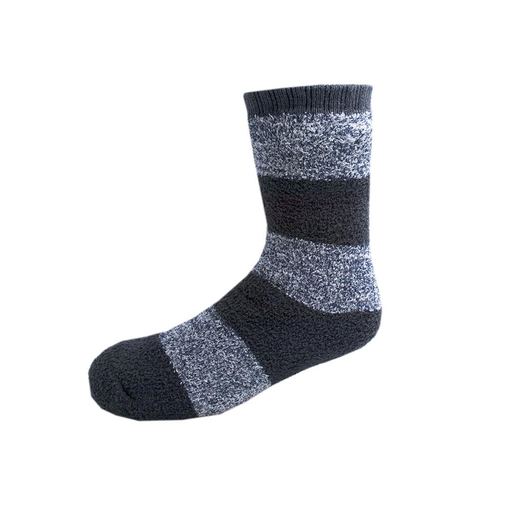 Mens Cable Knit Chunky Warm Thermal Slipper Socks Sherpa Lined Non Skid Grip - Picture 4 of 11