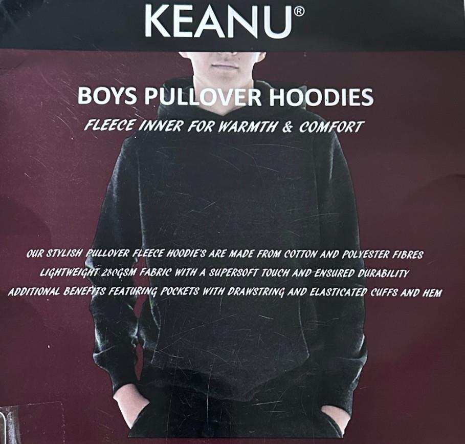 Kids Boys 2 pack Pullover Fleece Hoodies Hoody Pockets School PE Unisex Cosy Top - Picture 8 of 8