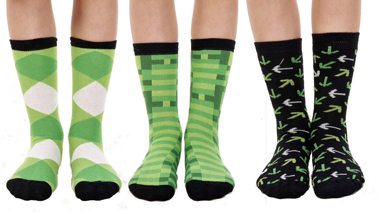 6 Pack Boys Pixel Gamer Socks Cotton Rich Designer Socks Shoe Sizes 9-6 - Picture 6 of 13