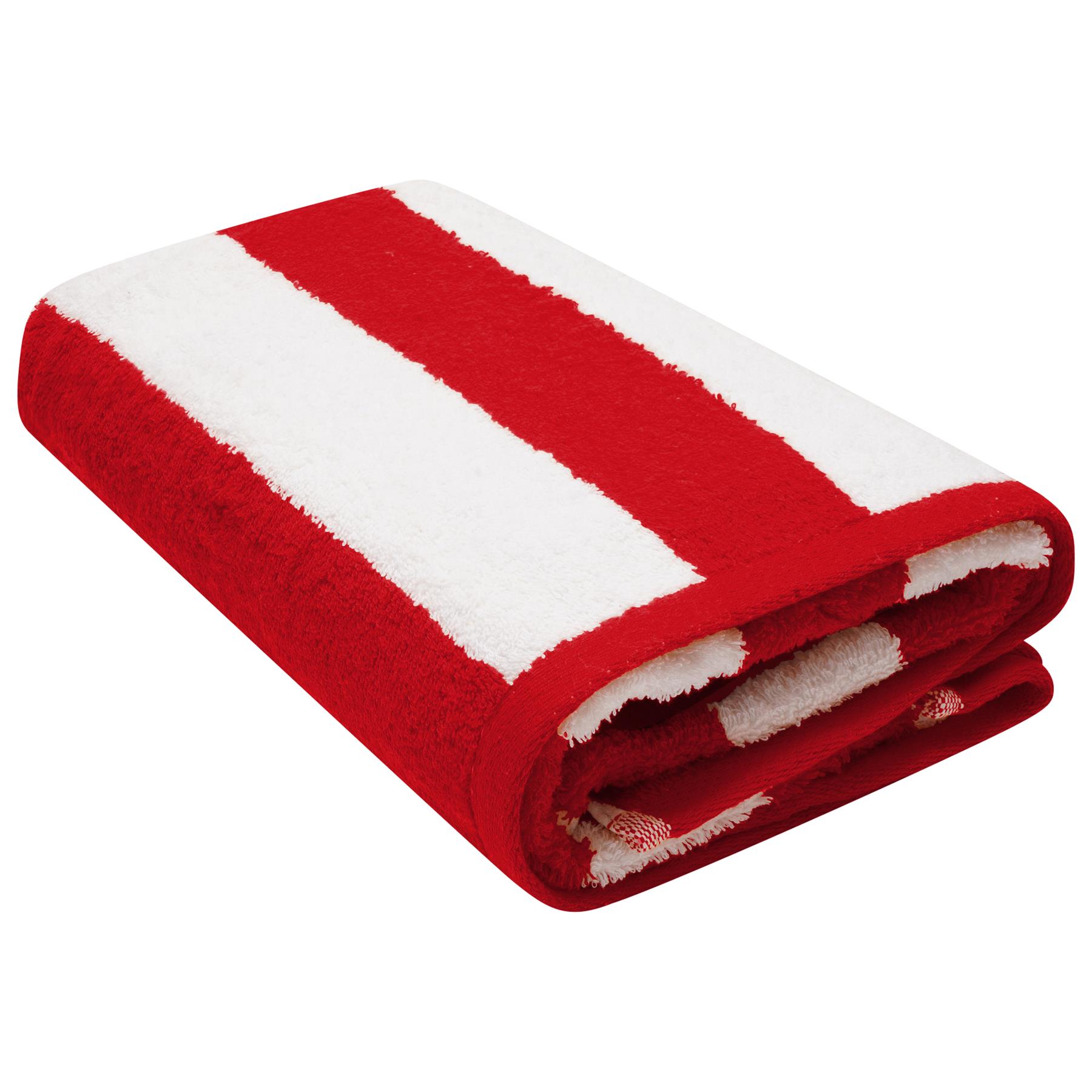 Extra Large Cabana Stripe Beach Towel Pack Of 2 Cotton 6 Colours 76 x 152cm - Picture 13 of 14