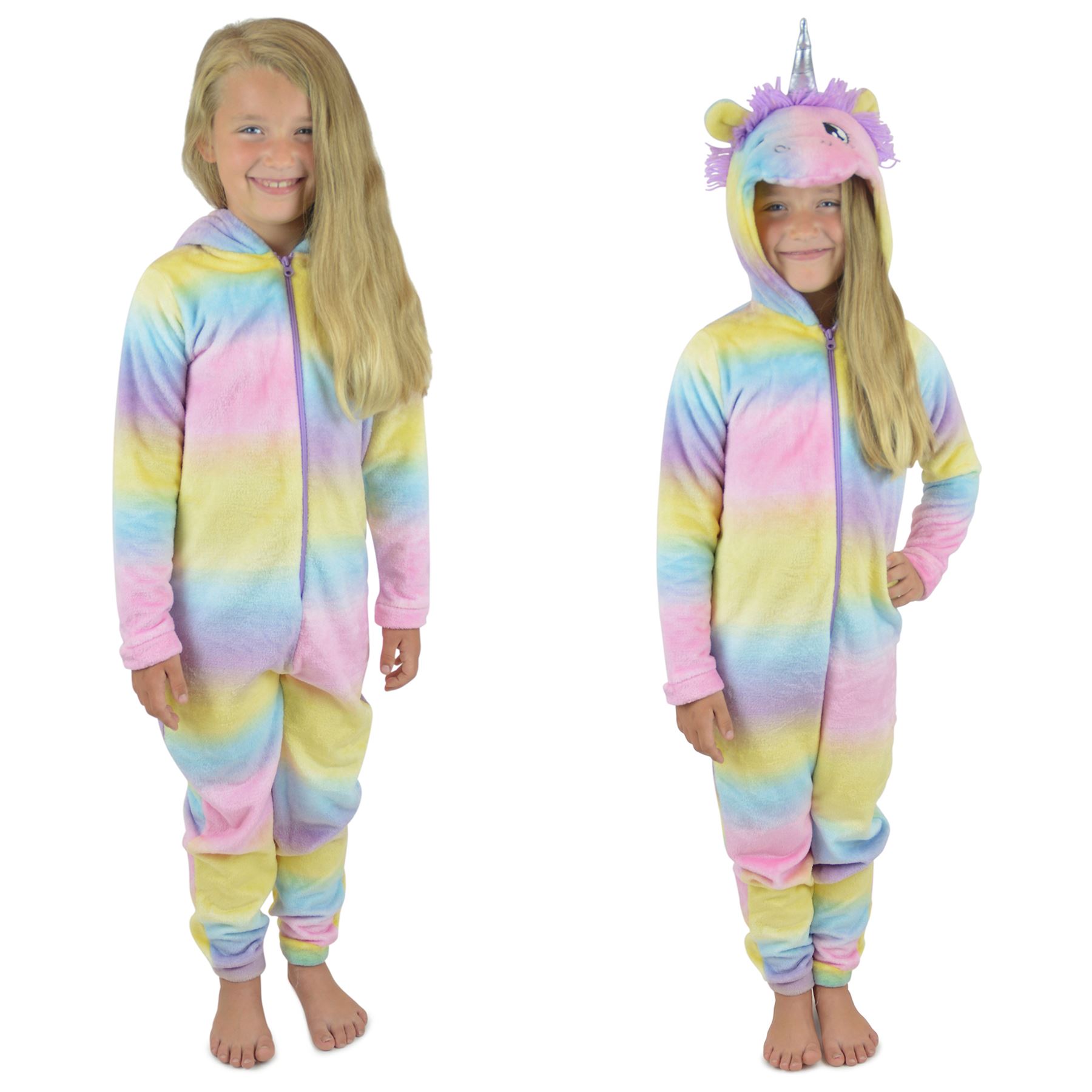 Ladies Girls Mum/Daughter Matching Unicorn Onesee Dressing Gown Rainbow