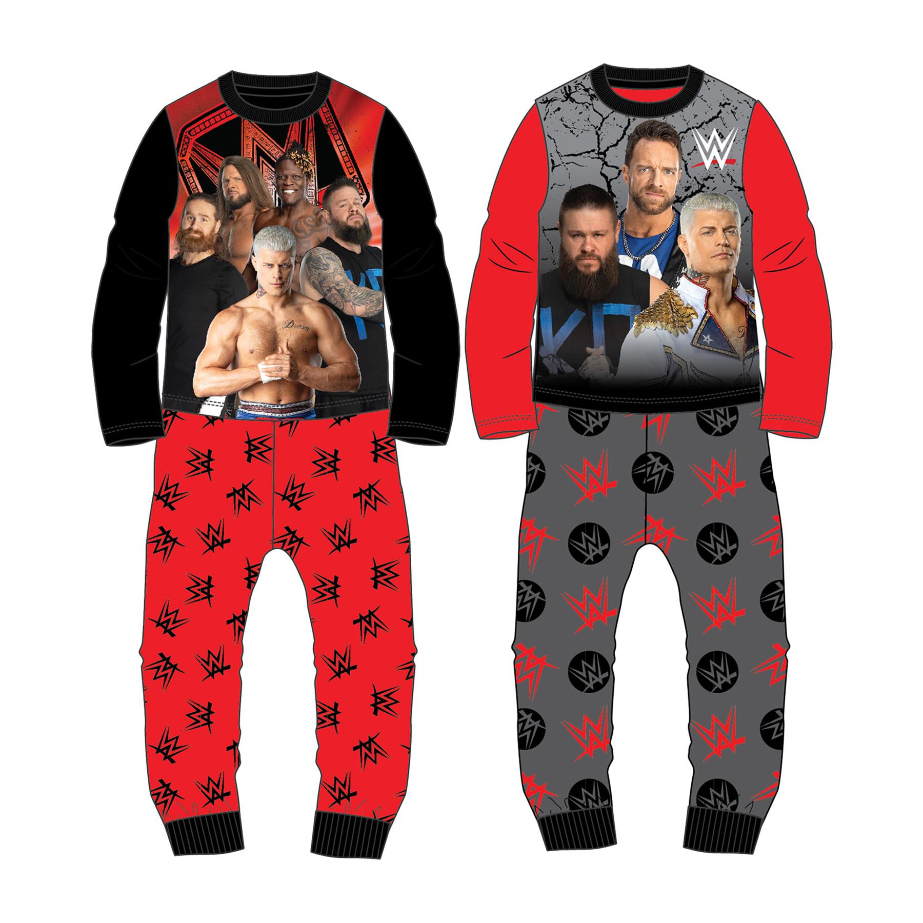 2 pack Boys Kids Disney Marvel WWE Character Cotton Pyjamas 1- 14 Years Gift - Picture 7 of 7