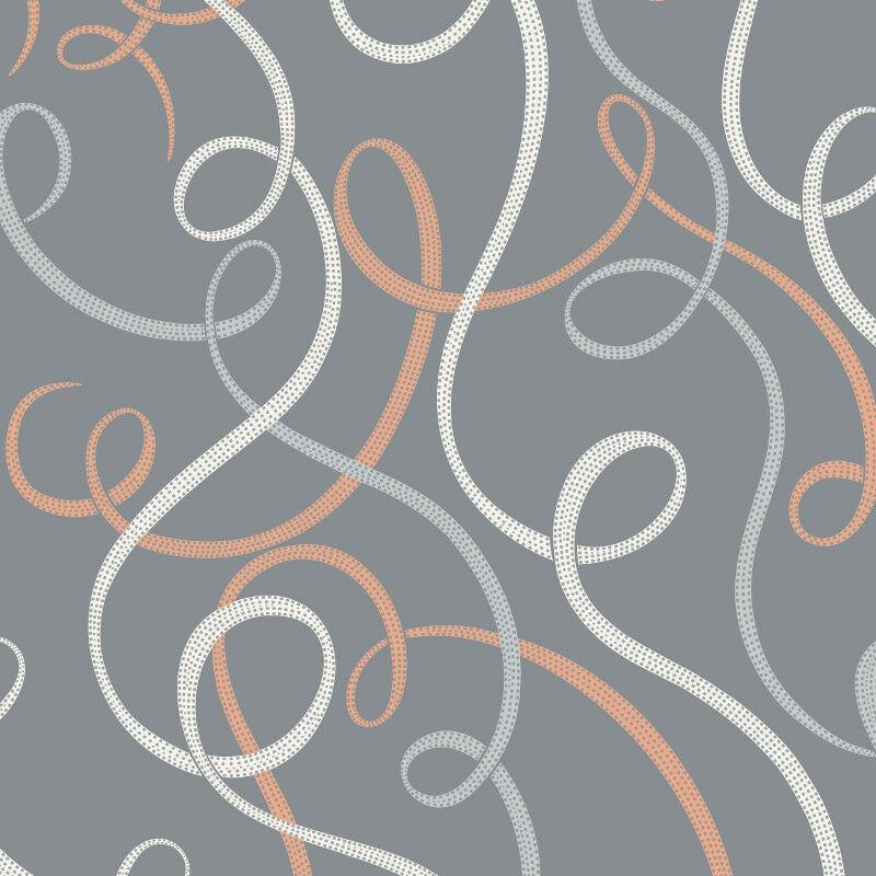 Stylish Scala Ribbon Wallpaper Swirl Twist Glitter Embossed Pattern - Picture 5 of 6