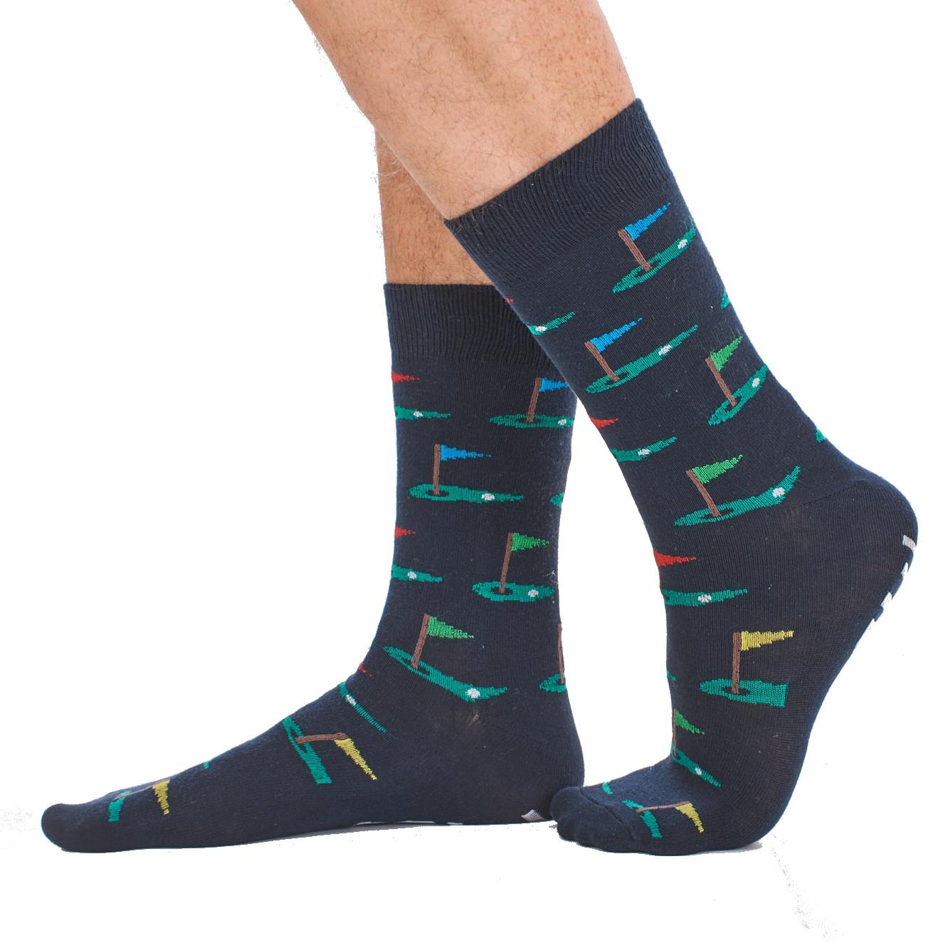 Mens 6 Pack Novelty Cotton Rich Lucky Golfer Golf Design Socks Designer Gift - Picture 7 of 13